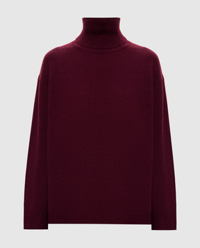 Allude Burgundy wool and cashmere sweater with slits 26517105