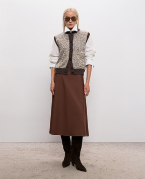 Brunello Cucinelli Beige vest with sequins and lurex MRKR12206