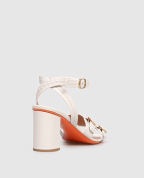 Santoni Didi white leather sandals WHWT72116HA2TWKA
