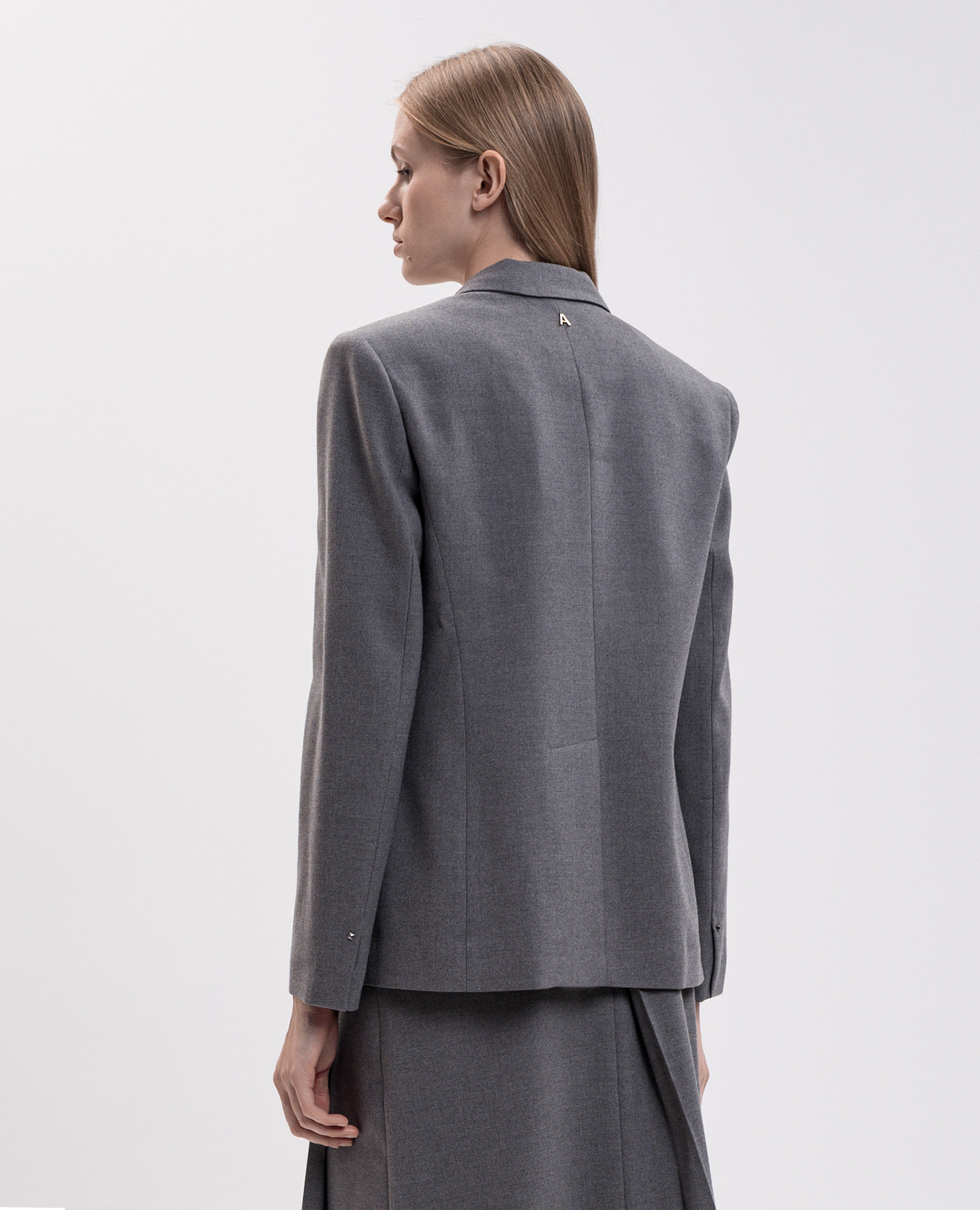 Gray double-breasted jacket Twinset 4