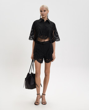 Charo Ruiz Dune black shorts with belt 263500