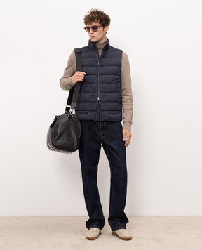 Herno Blue down vest with logo PI0018ULE12456Z