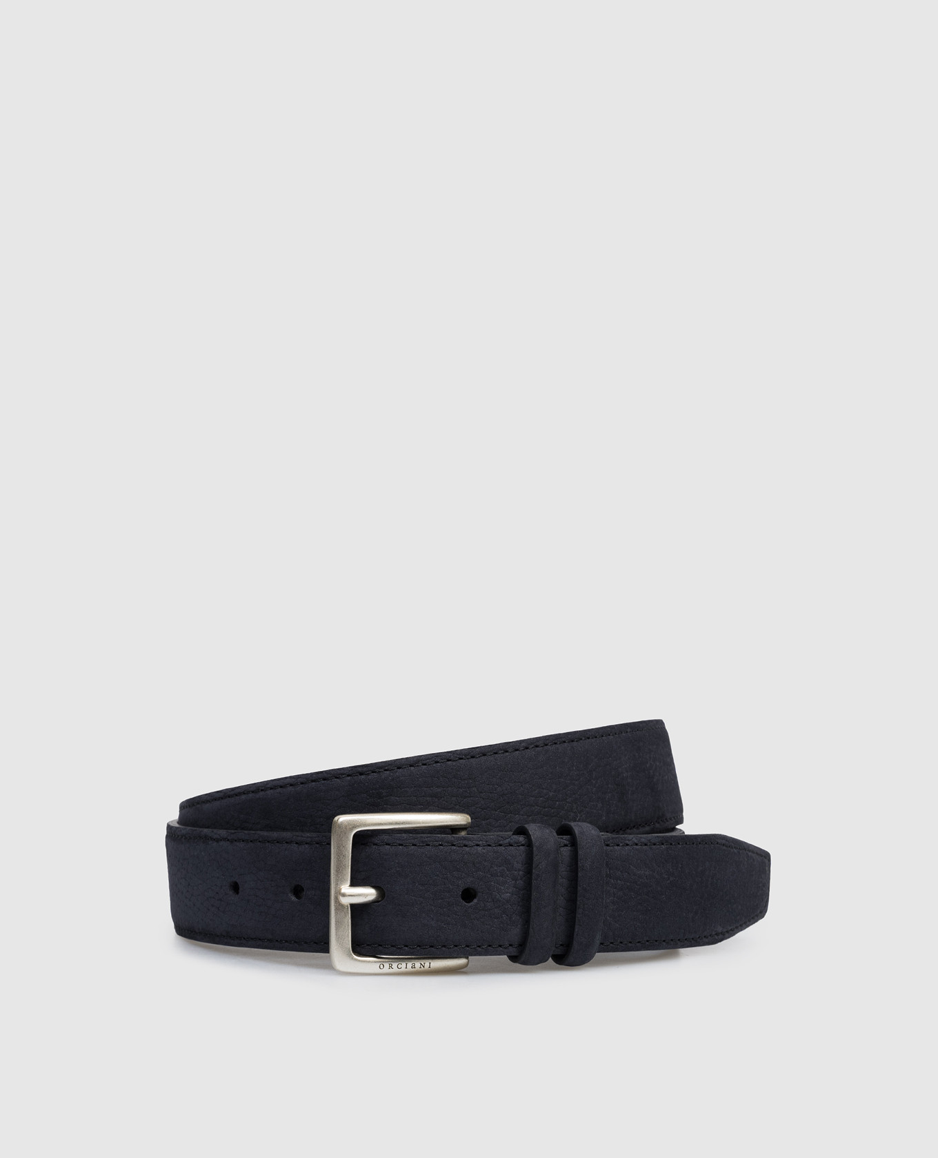 

Blue nubuck belt with logo Orciani