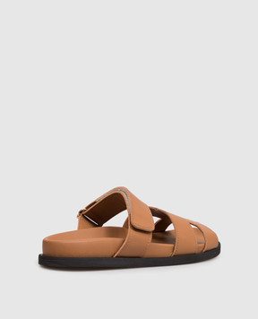 Babe Pay Pls Brown leather flip-flops 276001KO
