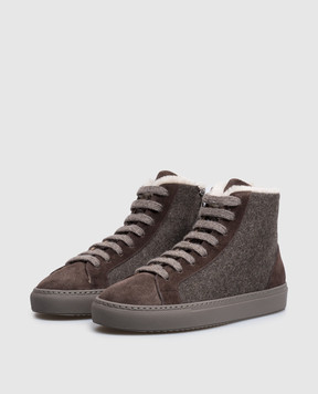 Doucal's Brown combined high tops with fur DD8932JESSPM724