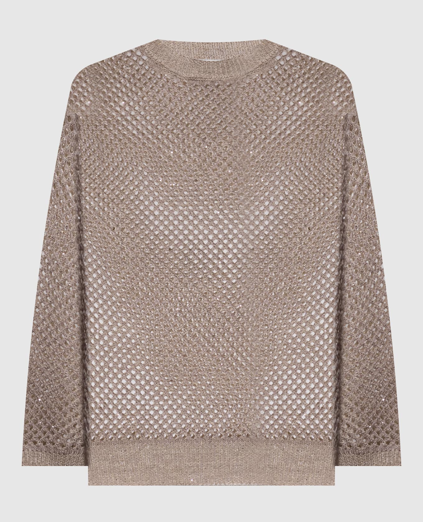 

Gray openwork jumper with linen Peserico, Grey