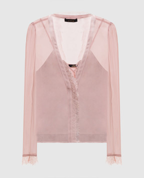 Twinset Pink blouse with lace 262AP2282