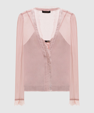 Pink blouse with lace