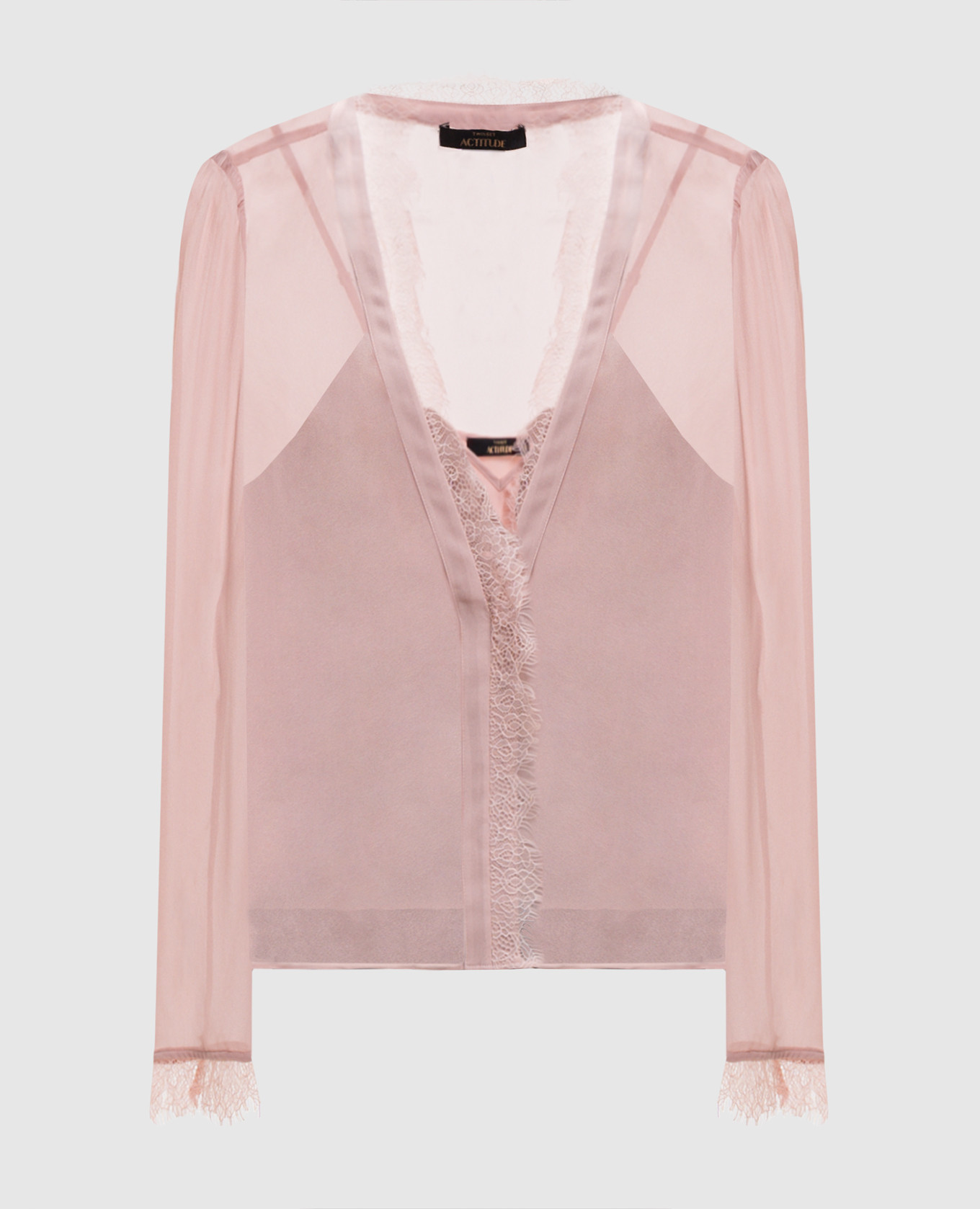 Pink blouse with lace