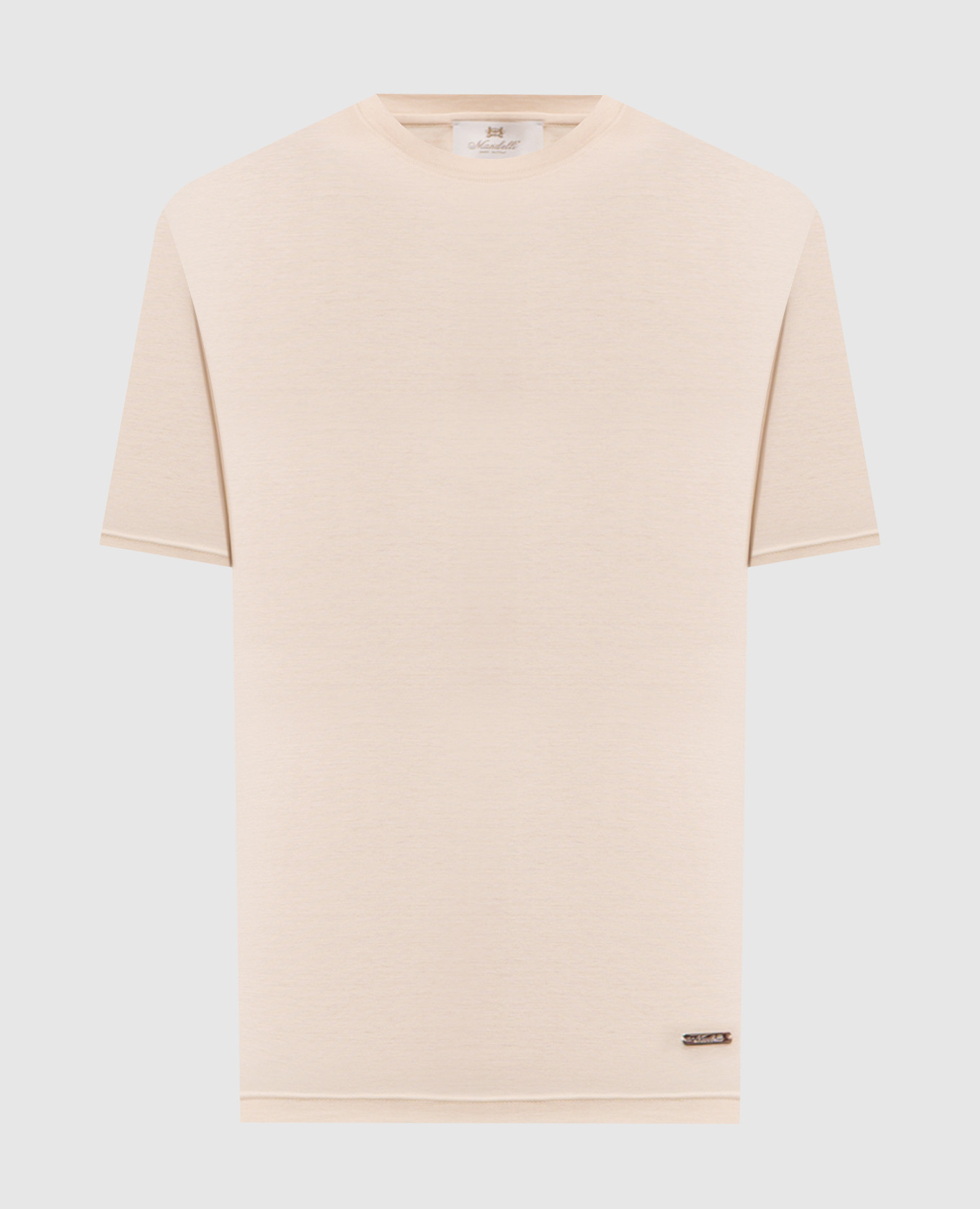 

Beige T-shirt with logo patch Enrico Mandelli