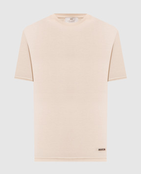 Enrico Mandelli Beige T-shirt with logo patch 3K052A5677