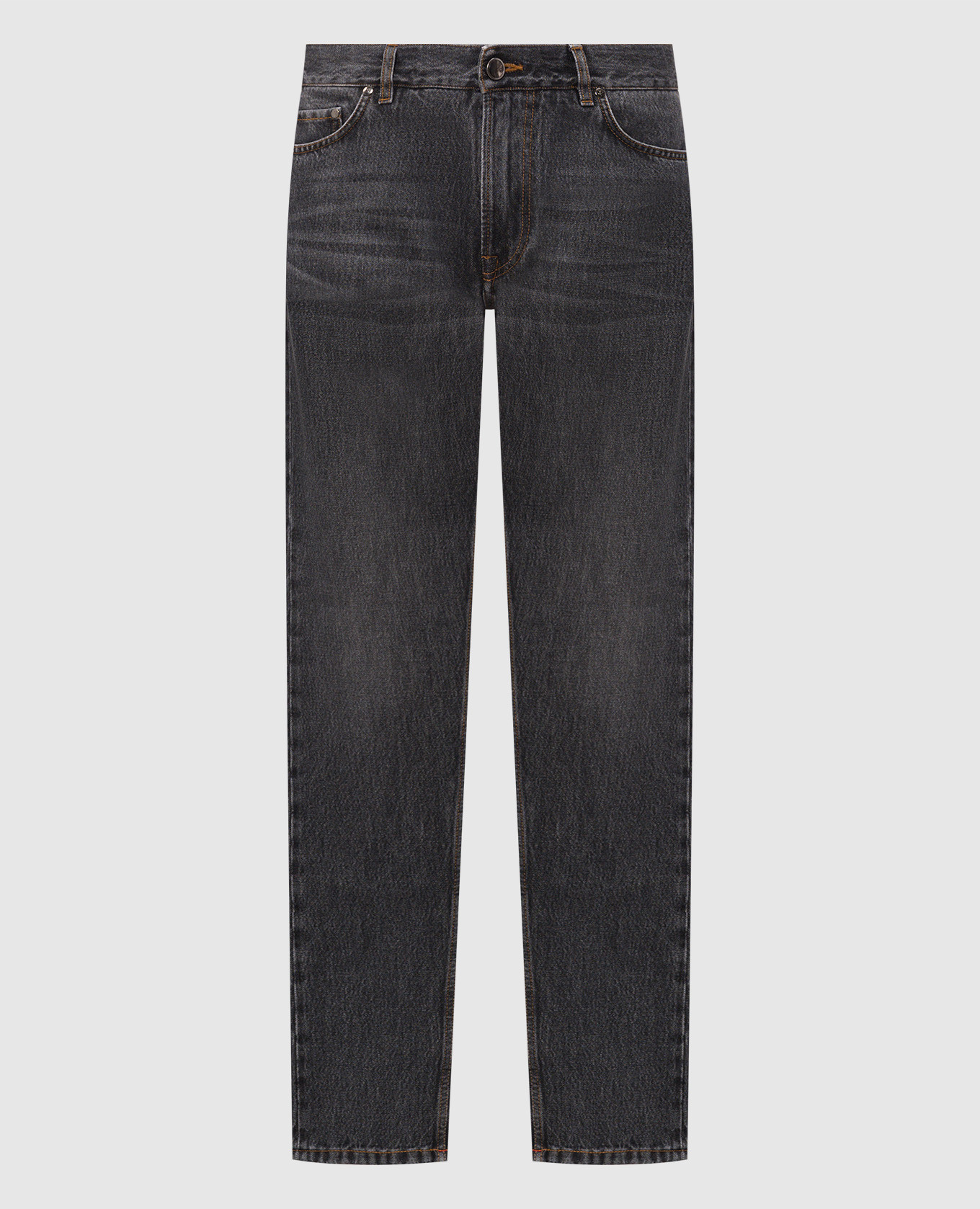 Gray jeans with a worn effect