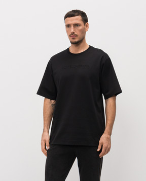 Dolce&Gabbana Black T-shirt with textured logo G8PN9ZHU7H8