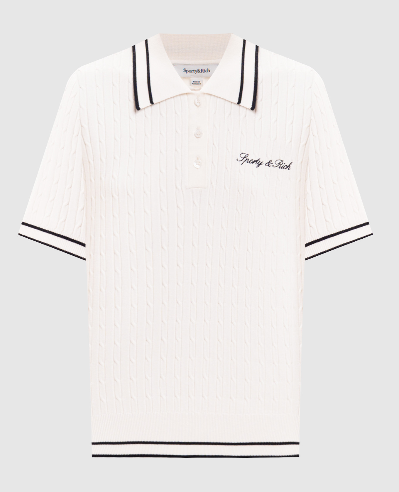 Polo avorio con logo ricamato