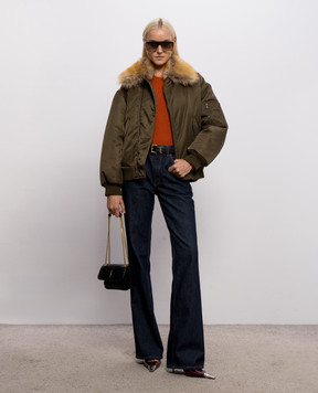Saint Laurent Green bomber jacket with collar A00300YZ9HT