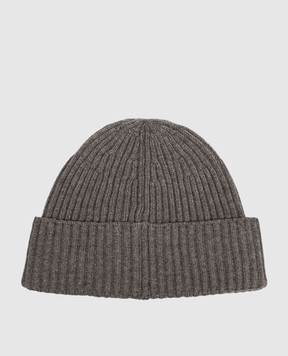 Brunello Cucinelli Grey ribbed cashmere hat M2293900