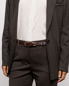Marsell Burgundy leather belt Groviglio MACD006P010