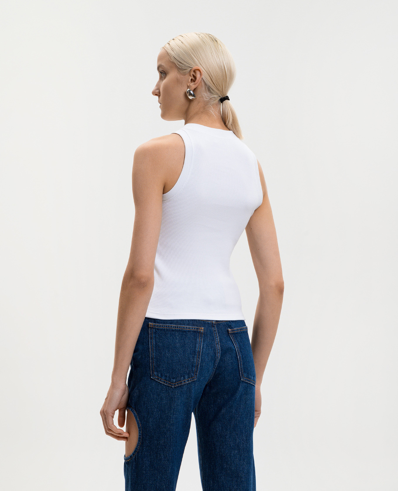

White ribbed top with logo Off-White