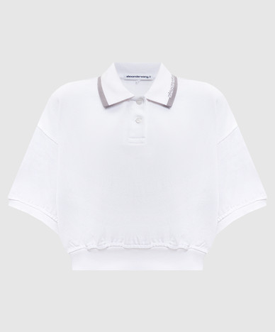 White polo shirt with logo