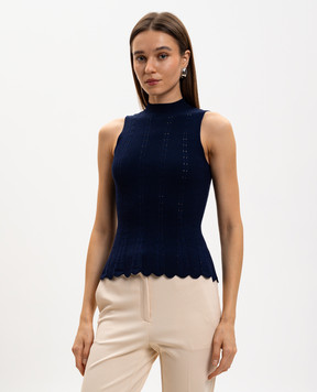 Twinset Blue ribbed top 261TP3052