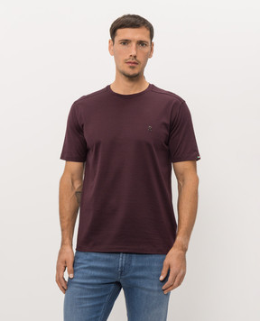 Stefano Ricci Burgundy T-shirt with logo embroidery MNH6105140TE0001
