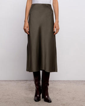 Brunello Cucinelli Khaki skirt with slit M0H38G3414