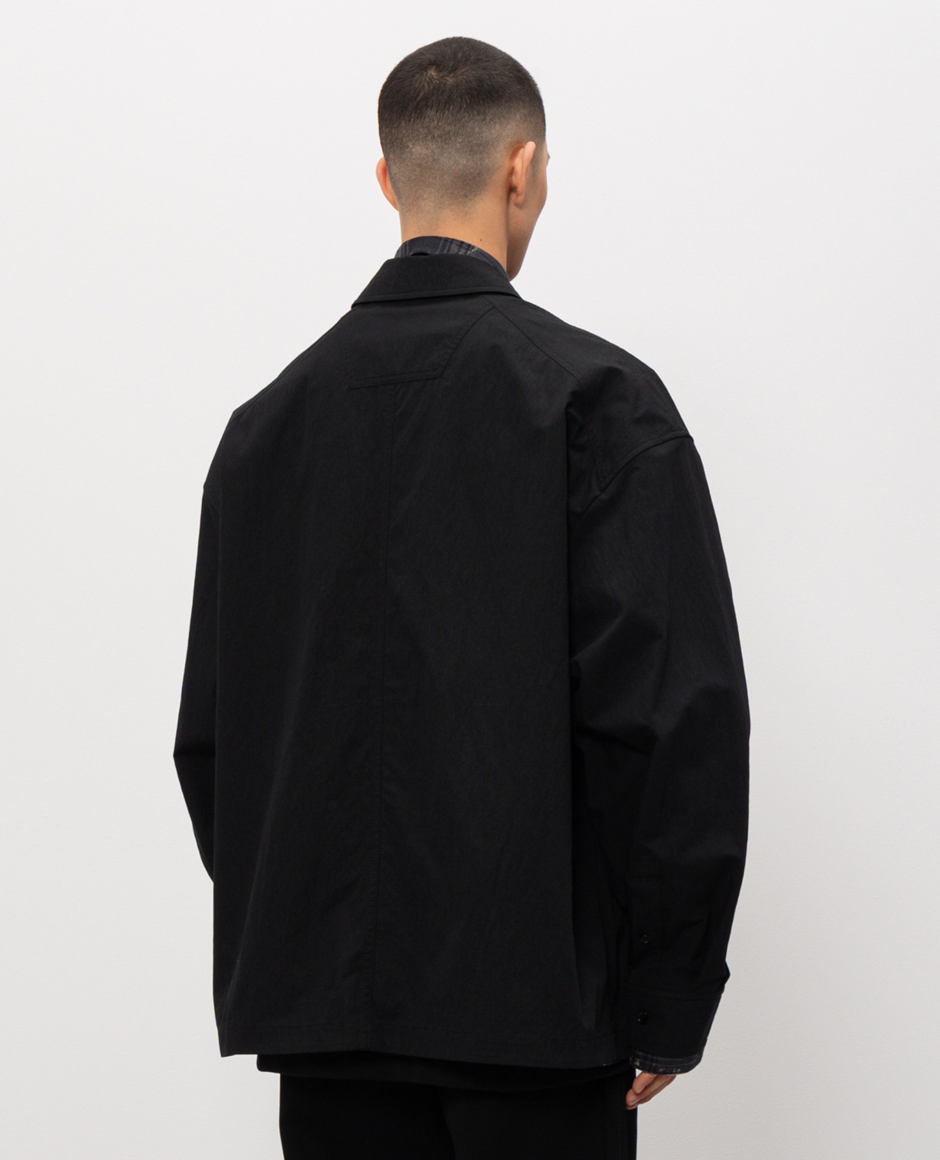 Black double-breasted jacket with logo embroidery Juun.j 4