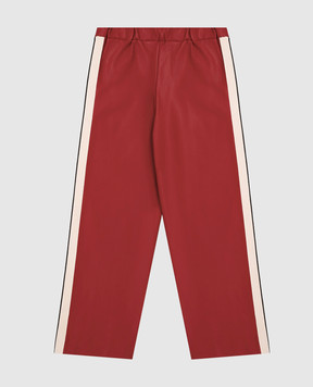 Palm Angels Children's red pants with branded ribbon F6PAJGPA166