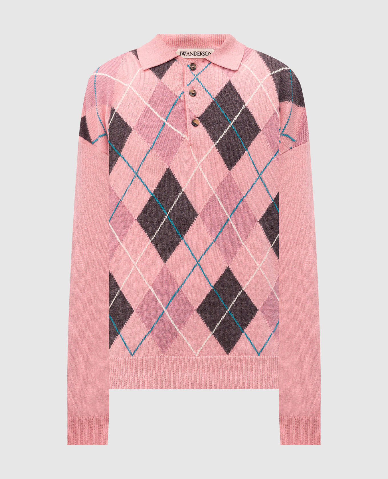 

Pink wool sweater with geometric pattern JW Anderson