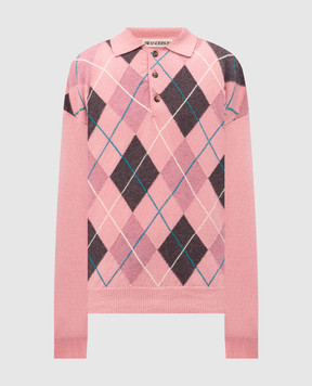 JW Anderson Pink wool sweater with geometric pattern KW1487YN0470