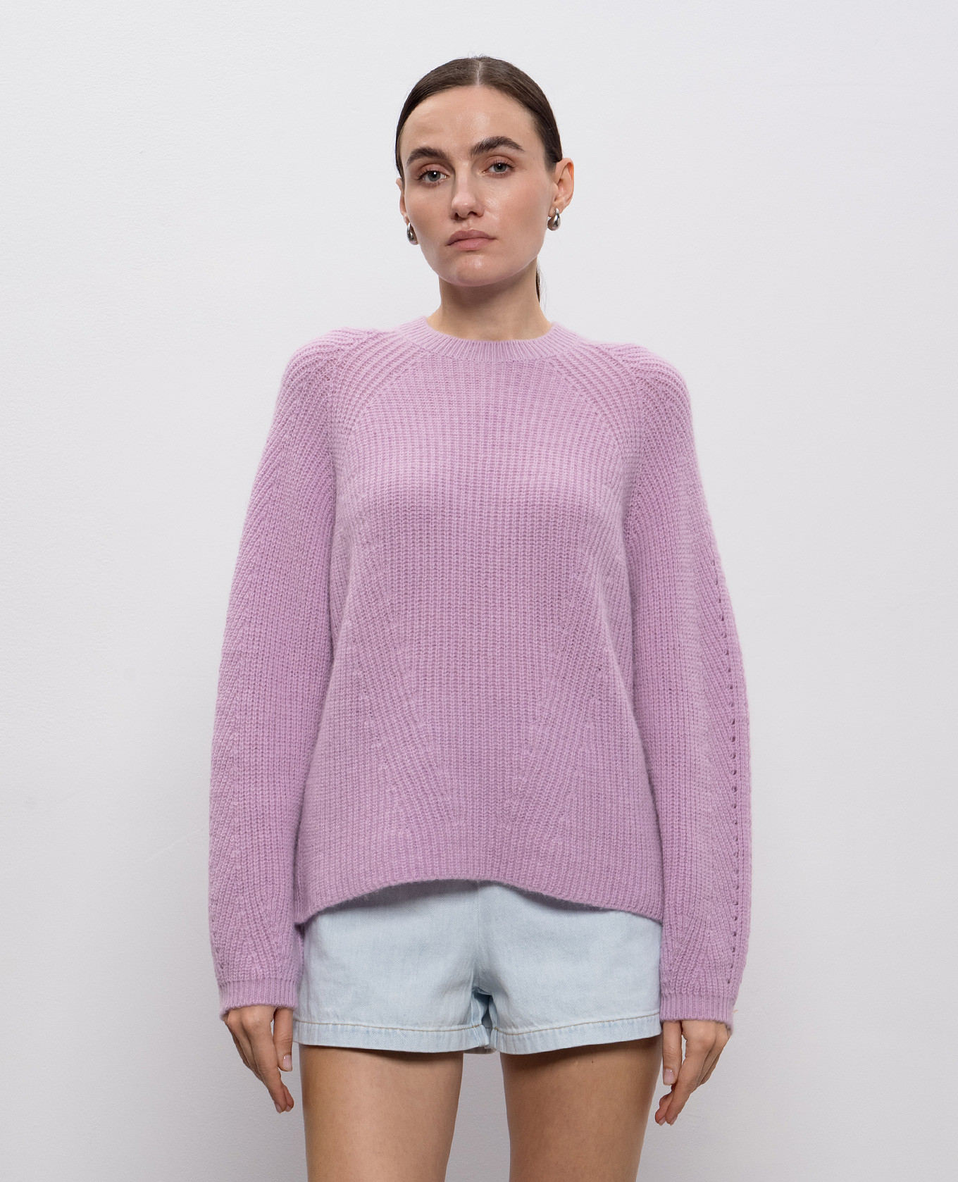 

Purple alpaca sweater with logo Twinset, Violet