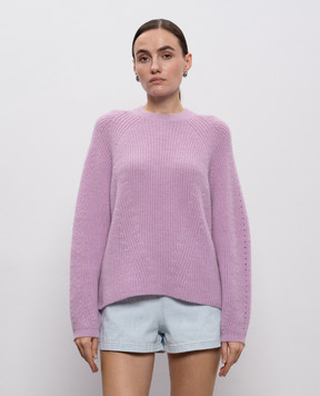 Twinset Purple alpaca sweater with logo 252TT3060