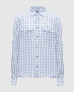 Tom Ford Blue checkered shirt HDS001FMC312
