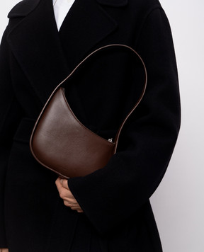 The Row Brown leather Half Moon bag W1249L614