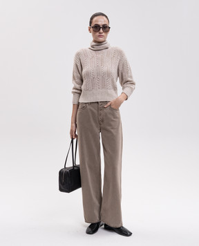 Agnona Beige cashmere and silk sweater K2120768F080Q