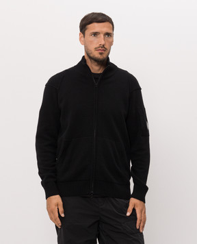 C.P. Company Black cardigan with wool MKN708A110149A