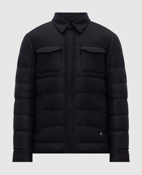 Stefano Ricci Blue wool and cashmere down quilted jacket MDJ63002205803