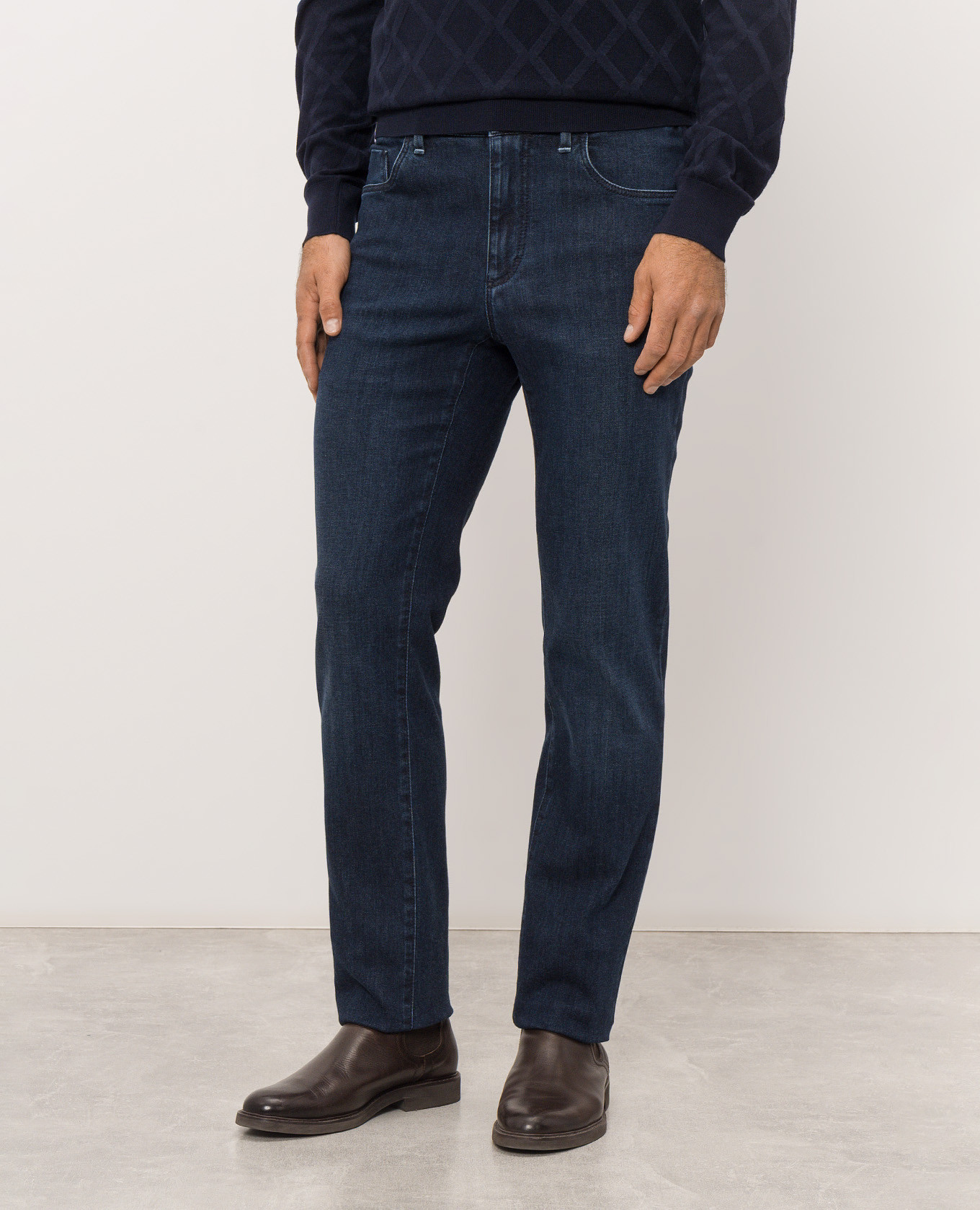 Blue jeans with monogram embroidery Stefano Ricci 3