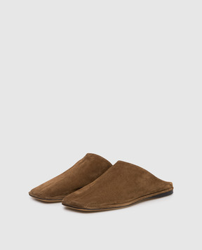 The Row Piper brown suede mules F1780L805