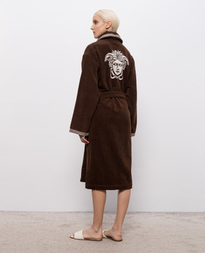 Versace Brown terry robe with Medusa pattern 10242151A17767