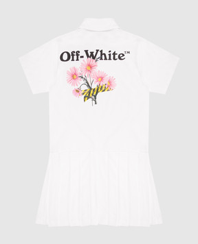 Off-White Children's white polo dress with print 44GDH007S26J001