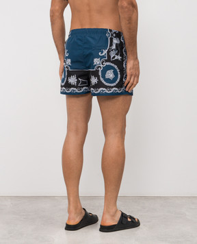 Versace Blue Hall of Heroes print swim shorts 10188831A16826