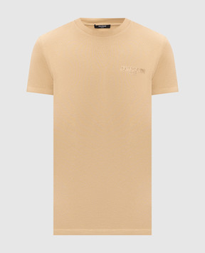 Balmain Beige T-shirt with logo embroidery HH1EF000BD59