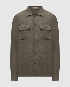 CAPOBIANCO Green straight-cut linen shirt 20M515LL00