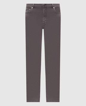 Brunello Cucinelli Grey jeans with logo patch M277PO2090