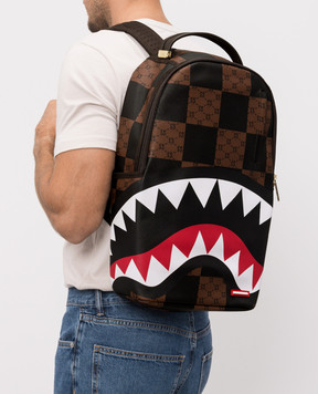 Sprayground Children's brown backpack THAT BIG CHECK SHARK 910B6263NSZ