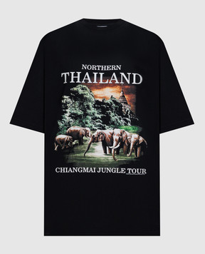 Vetements Black Northern Thailand T-shirt ME76TR241Bm