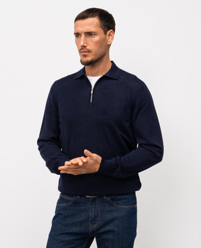 Doriani Cashmere Blue wool, silk and cashmere polo shirt 18082ZEZIP79