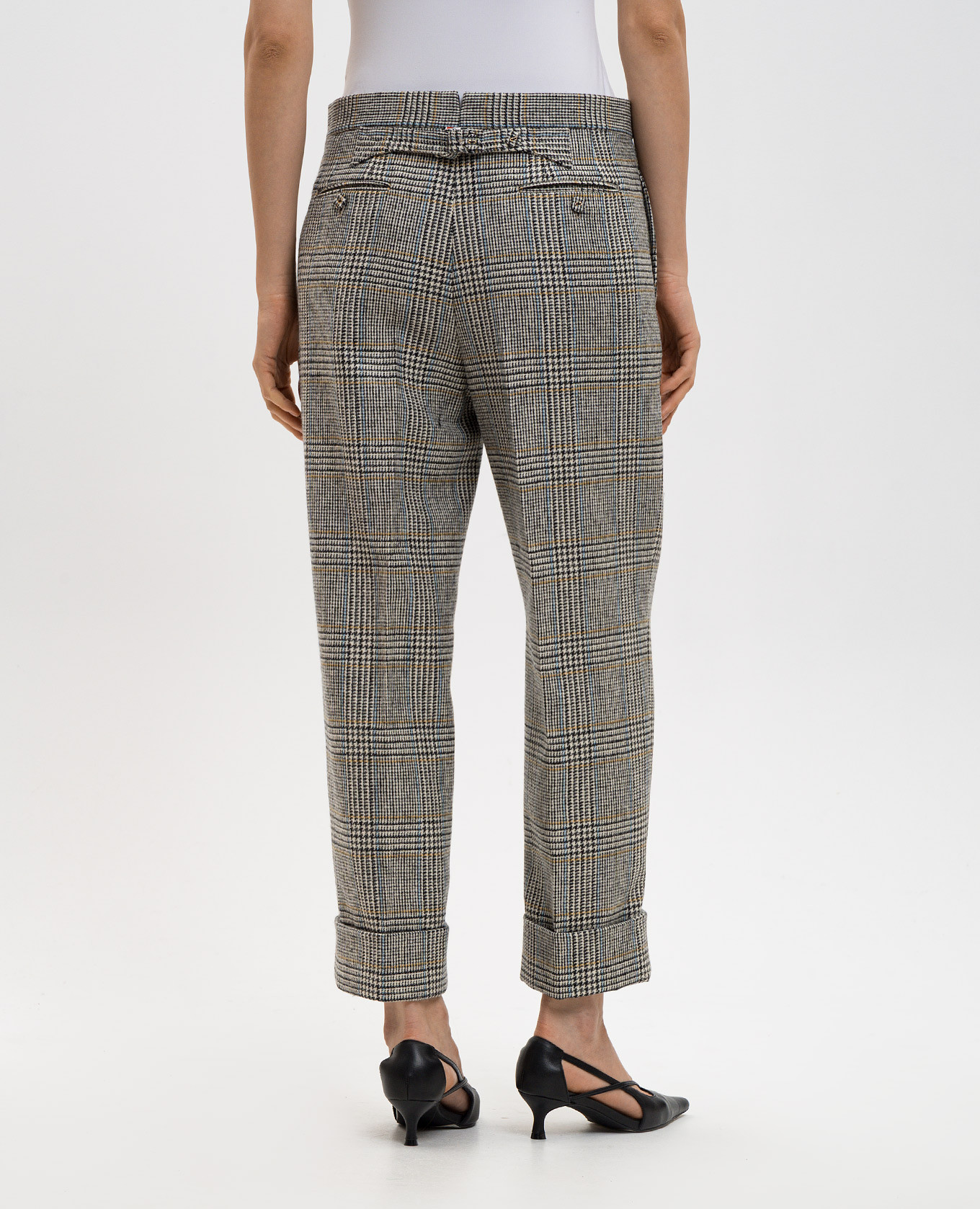 

Gray wool checked pants Thom Browne, Grey