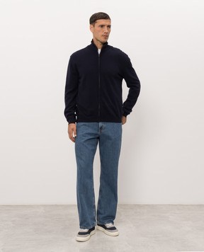 Woolrich Blue wool cardigan CFWOKN2064MRUF5094